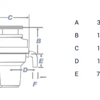 Waste Maid Elite S-SERIES S-599 Waste Disposer Dimensions